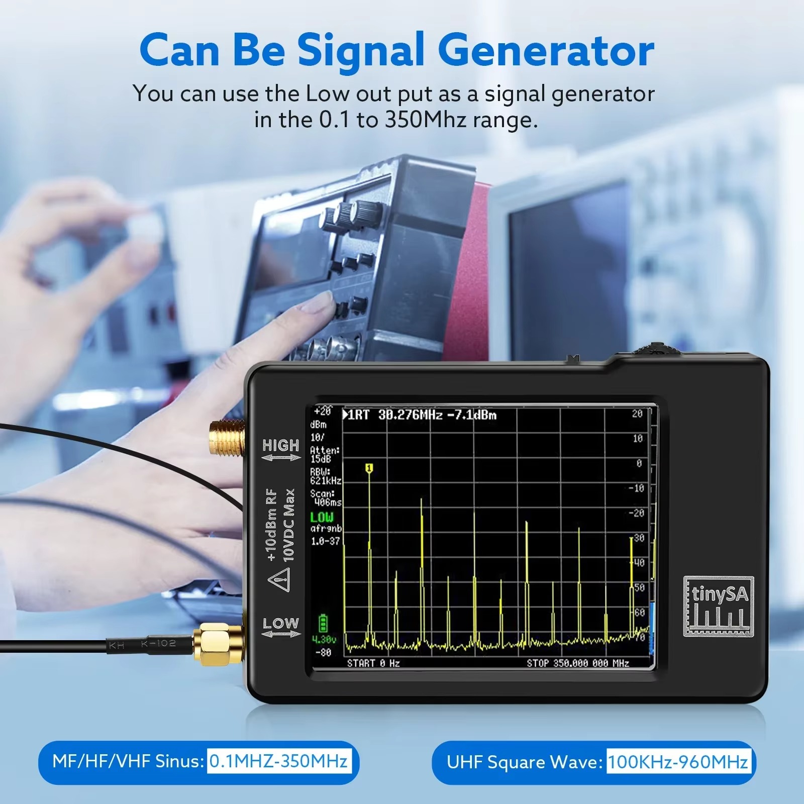 Signal Generator Spectrum Analyzer - Verbesserter Tiny Spectrum Analyzer TinySA mit