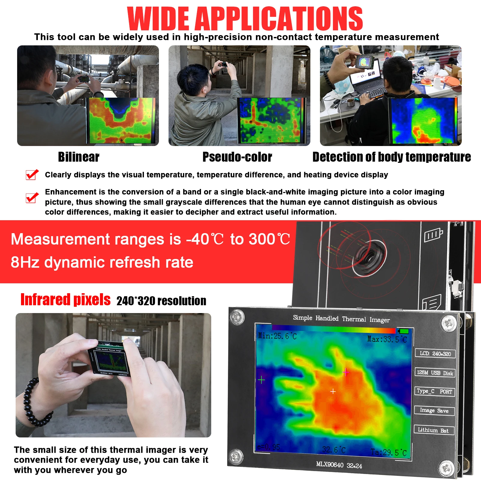 32*24 Wärmebildkamera -40°C ℃  – Thermal Imaging Camera Pcb Repair Bewertung und Preis
